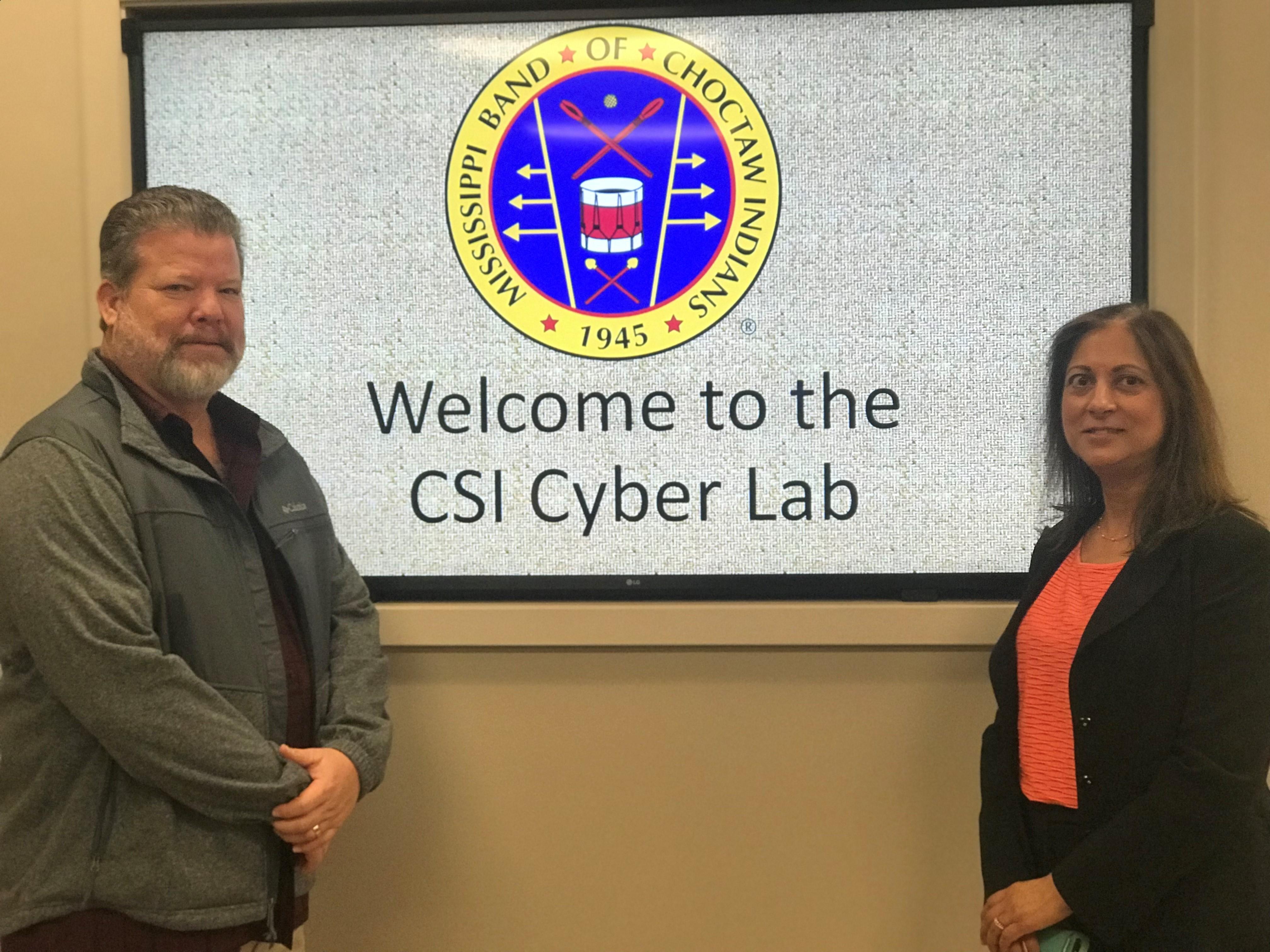 NAVAIR visits the CSI Lab.  Binnie Vandevoort and Kurt Hudson, who saw the "after" version of the lab.