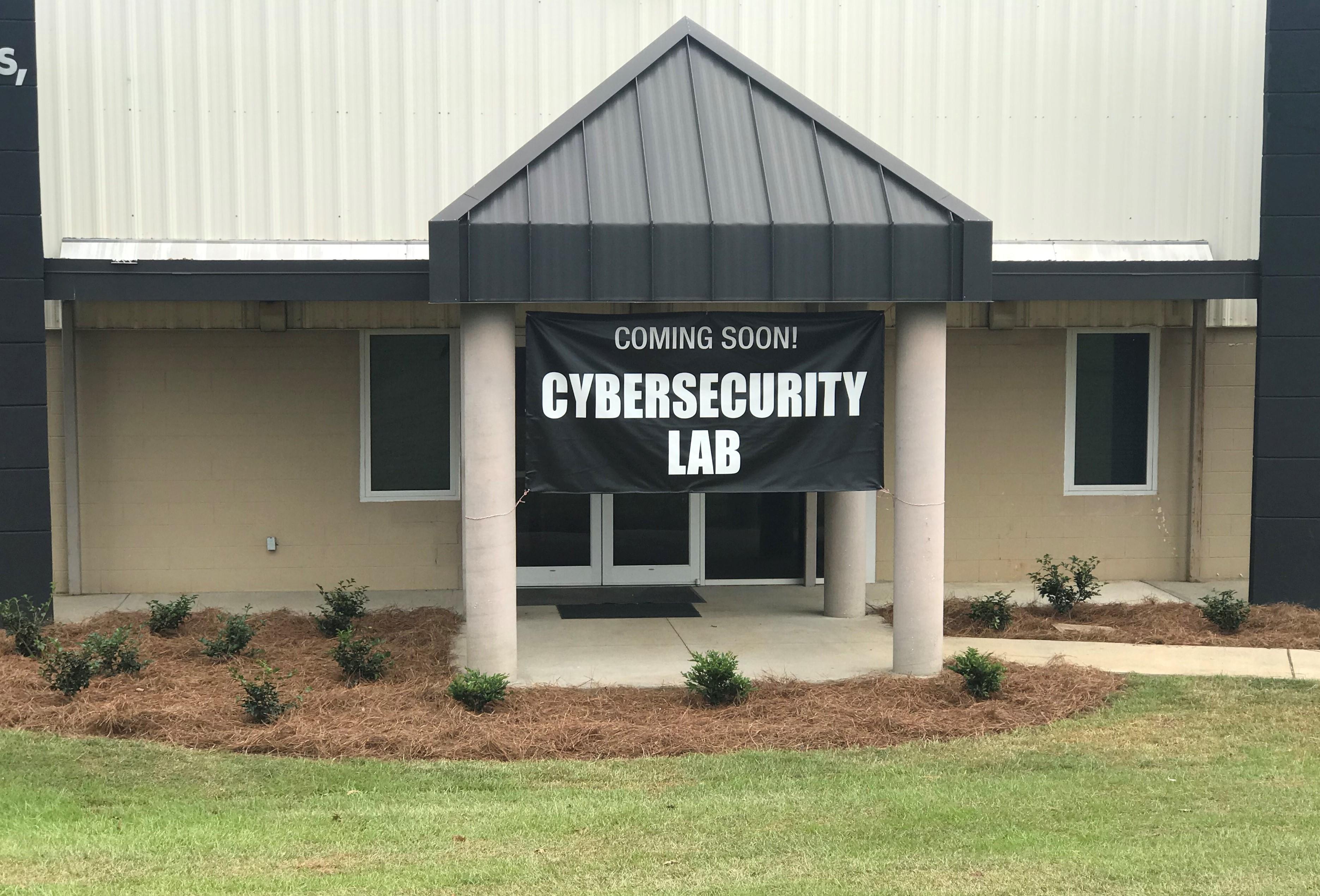 The outside entrance to CSI Cyber Security Lab